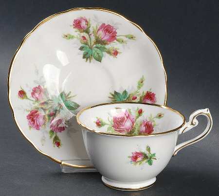 Grandmother's Rose Footed Cup & Saucer Set