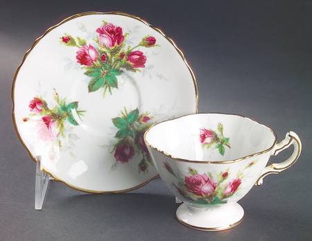 Grandmother's Rose Footed Demitasse Cup & Saucer Set