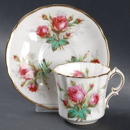 Grandmother's Rose Flat Cup & Saucer Set
