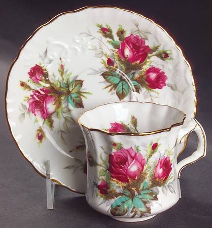Grandmother's Rose Flat Cup & Saucer Set