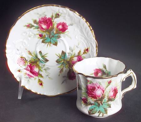 Grandmother's Rose Flat Cup & Saucer Set