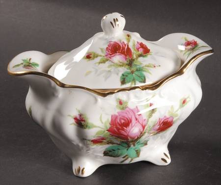 Grandmother's Rose Sugar Bowl & Lid
