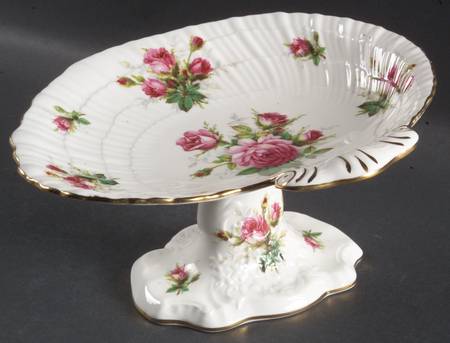 Grandmother's Rose Footed Shell Shaped Dish