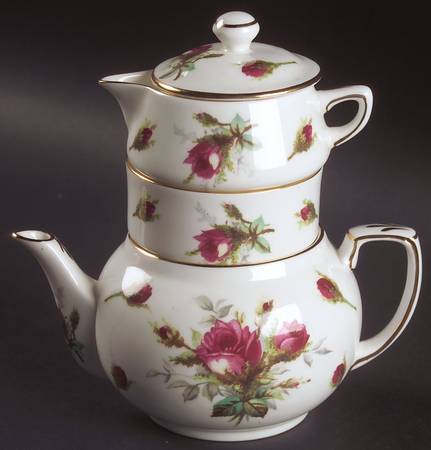 Grandmother's Rose Mini Teapot Stacking Set (Creamer, Sugar)