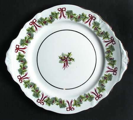 Hammersley Holly Handled Cake Plate