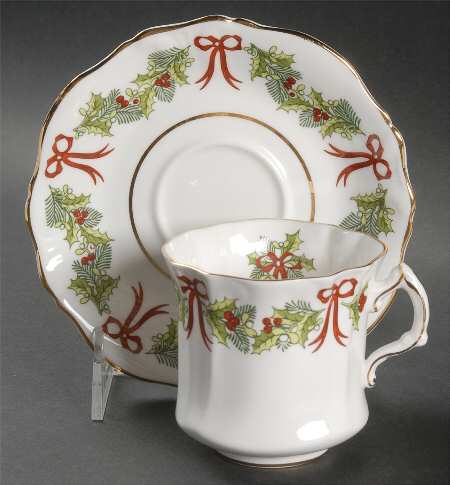 Hammersley Holly Flat Cup & Saucer Set