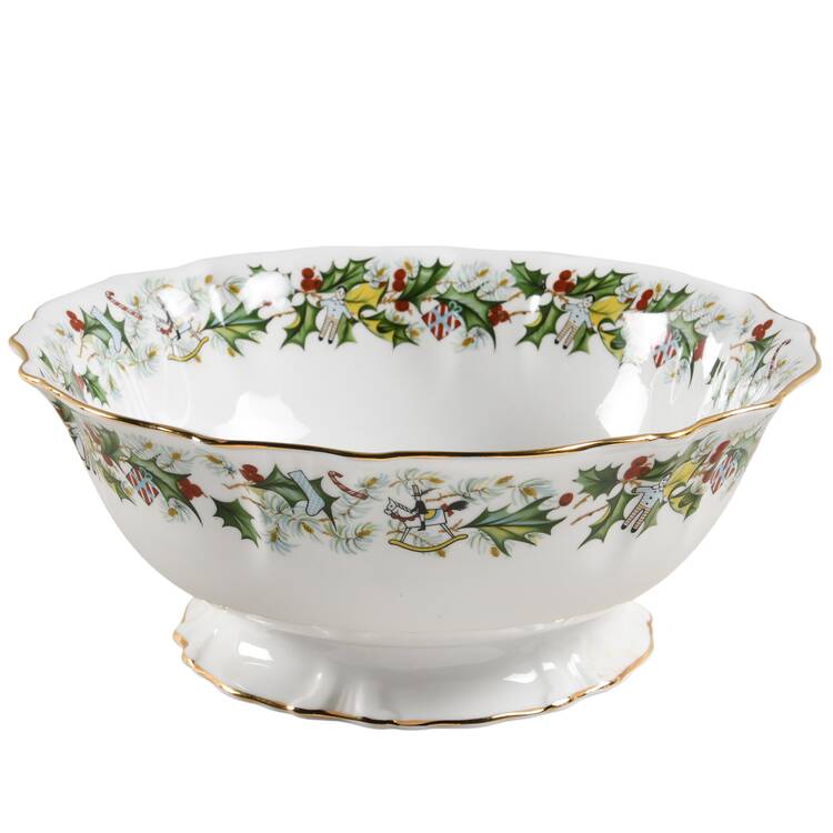 Christmas Holly 9" Round Vegetable Bowl