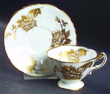Hammersley Rose Footed Demitasse Cup & Saucer Set
