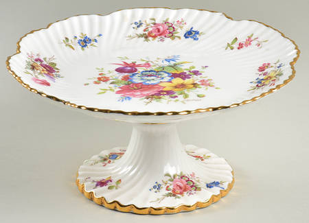 Howard Sprays (Scalloped, Embossed) 8" Diameter Pedestal Cake Stand