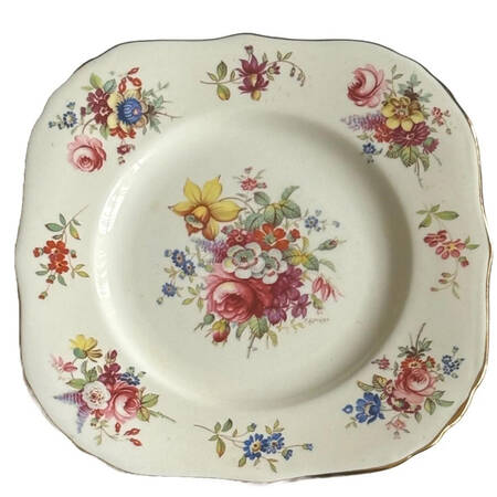 Howard Sprays (Scalloped, Embossed) Square Salad Plate