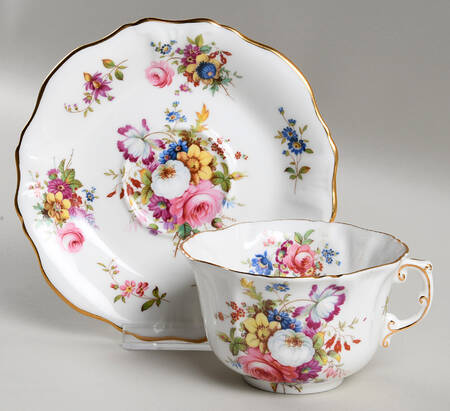 Howard Sprays (Scalloped, Embossed) Flat Cup & Saucer Set