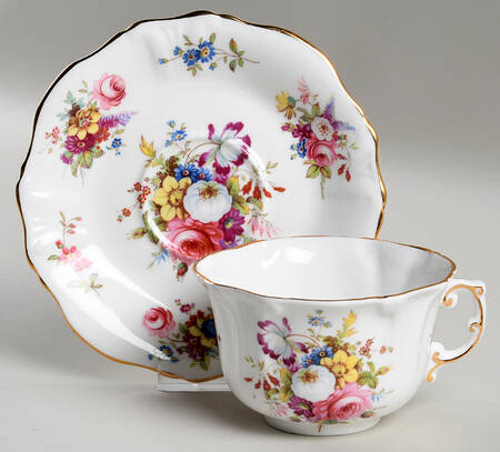 Howard Sprays (Scalloped, Embossed) Flat Cup & Saucer Set by Hammersley