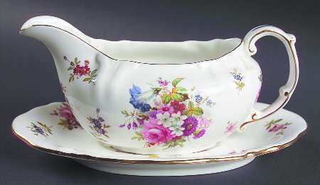 Howard Sprays (Scalloped, Embossed) Gravy Boat & Underplate