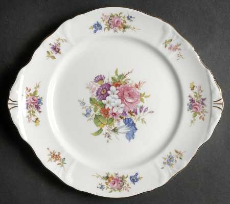 Howard Sprays (Scalloped, Embossed) Handled Cake Plate