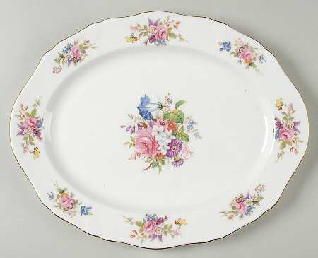 Howard Sprays (Scalloped, Embossed) 13" Oval Serving Platter