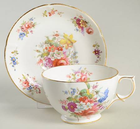 Howard Sprays (Scalloped, Embossed) Breakfast Cup & Saucer Set