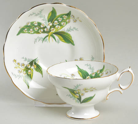 Lily of The Valley Footed Cup & Saucer Set
