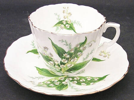 Lily of The Valley Flat Cup & Saucer Set
