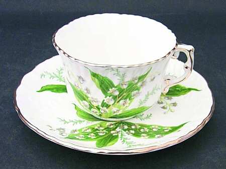 Lily of The Valley Flat Cup & Saucer Set