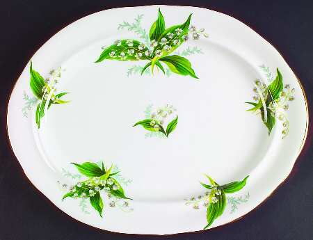 Lily of The Valley 12" Oval Serving Platter