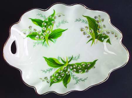 Lily of The Valley Leaf Shaped Dish