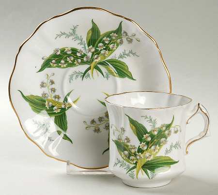 Lily of The Valley Flat Cup & Saucer Set