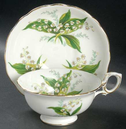 Lily of The Valley Footed Cup & Saucer Set
