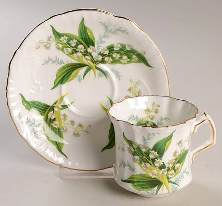 Lily of The Valley Flat Cup & Saucer Set
