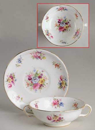Minuet Footed Cream Soup Bowl & Saucer Set