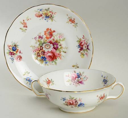 Minuet Footed Cream Soup Bowl & Saucer Set