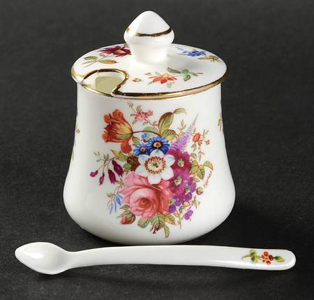 Minuet Mustard Jar & Lid with Spoon