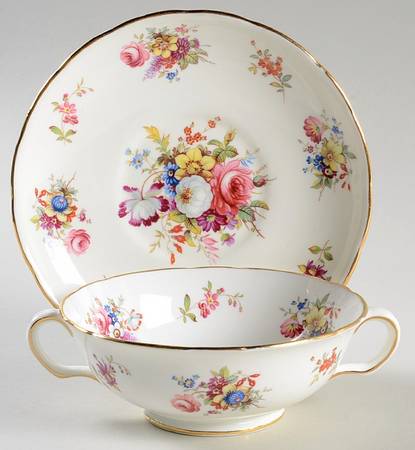 Minuet Footed Cream Soup Bowl & Saucer Set