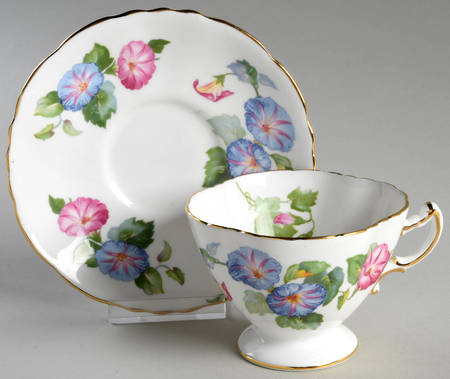 Morning Glory Footed Cup & Saucer Set