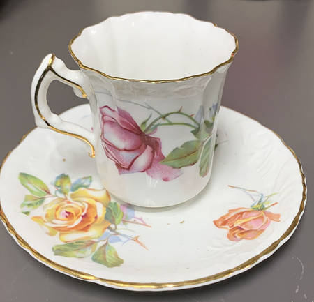 Morgan's Rose Flat Cup & Saucer Set