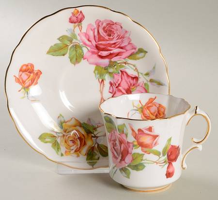 Morgan's Rose Flat Cup & Saucer Set