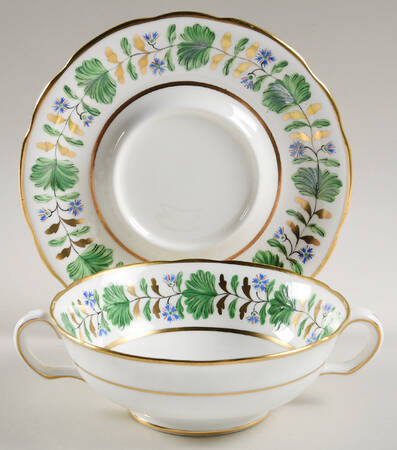Palmetto Footed Cream Soup Bowl & Saucer Set