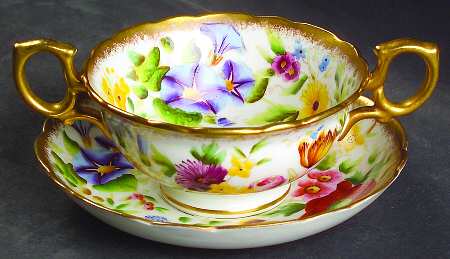 Queen Ann Footed Bouillon Cup & Saucer
