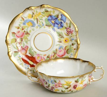 Queen Ann Flat Cream Soup Bowl & Saucer Set