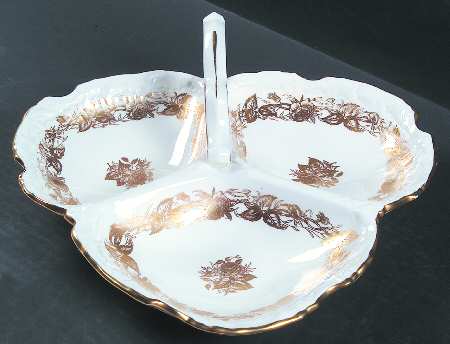 Rose Point Handled 3-Part Divided Server