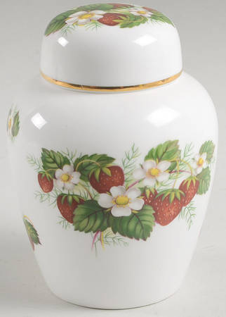 Strawberry Ripe (Small Scallops On Edge) 5" Ginger Jar & Lid