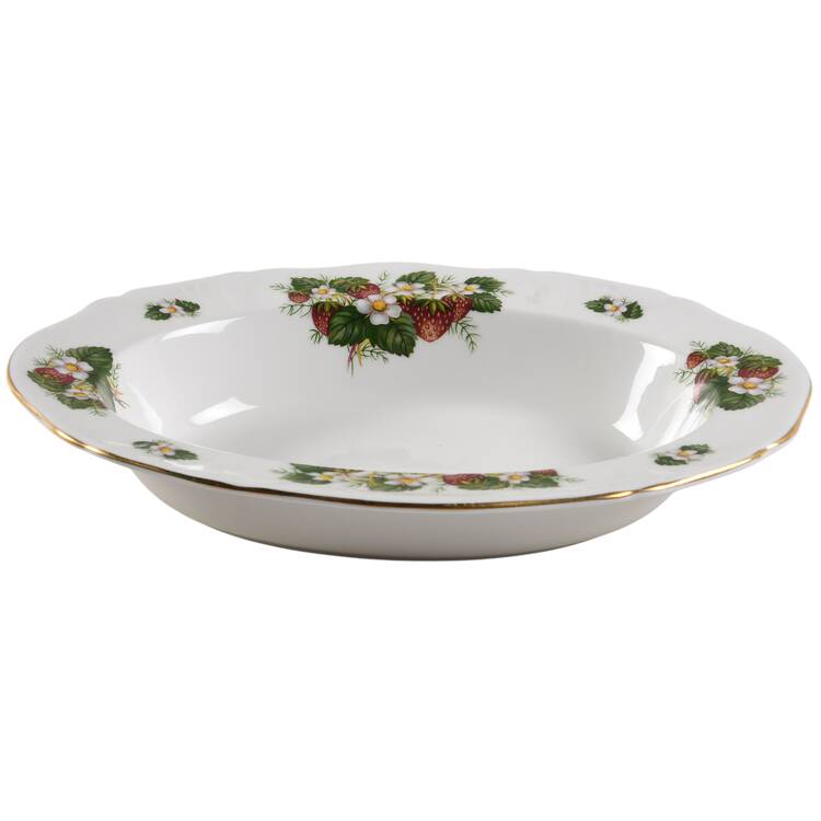 Strawberry Ripe (Small Scallops On Edge) 11" Oval Vegetable Bowl