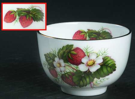 Strawberry Ripe (Small Scallops On Edge) Mini Open Sugar Bowl