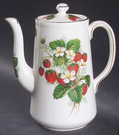 Strawberry Ripe (Small Scallops On Edge) Mini Coffee Pot & Lid