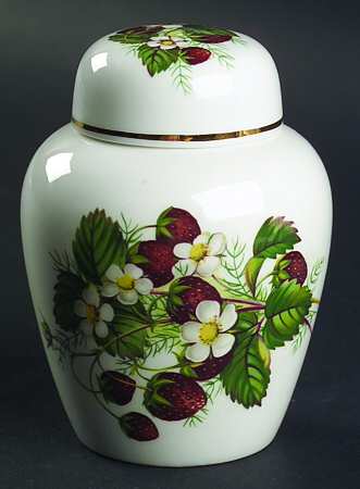 Strawberry Ripe (Small Scallops On Edge) Small Ginger Jar & Lid