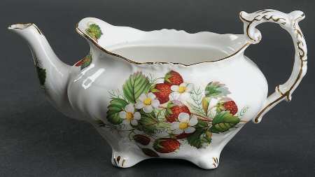 Strawberry Ripe (Small Scallops On Edge) Mini Teapot No Lid
