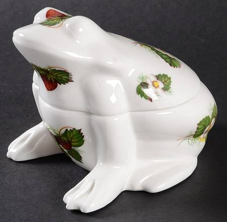 Strawberry Ripe (Small Scallops On Edge) Frog Box W/Lid