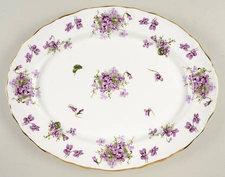 Victorian Violets 15" Oval Serving Platter