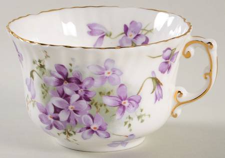 Victorian Violets Flat Cup