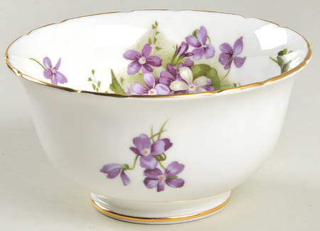 Victorian Violets Cranberry Bowl