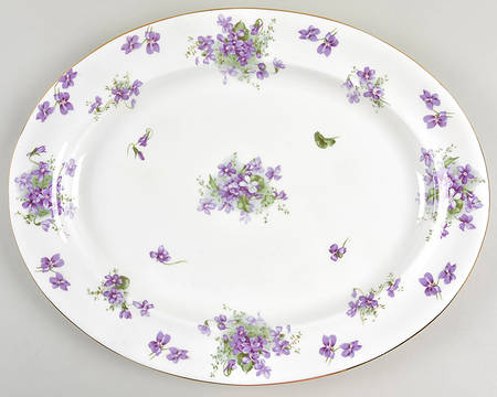 Victorian Violets 16" Oval Serving Platter